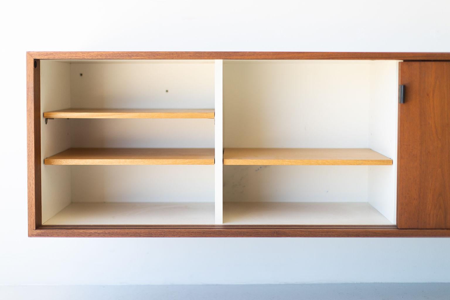 Florence Knoll Walnut Floating Credenza for Knoll Inc. 1