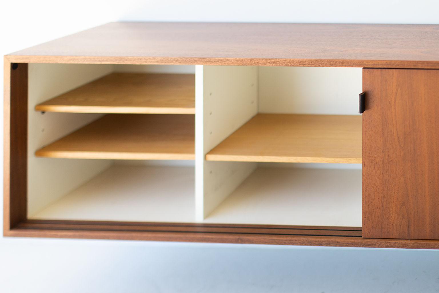 Florence Knoll Walnut Floating Credenza for Knoll Inc. 5