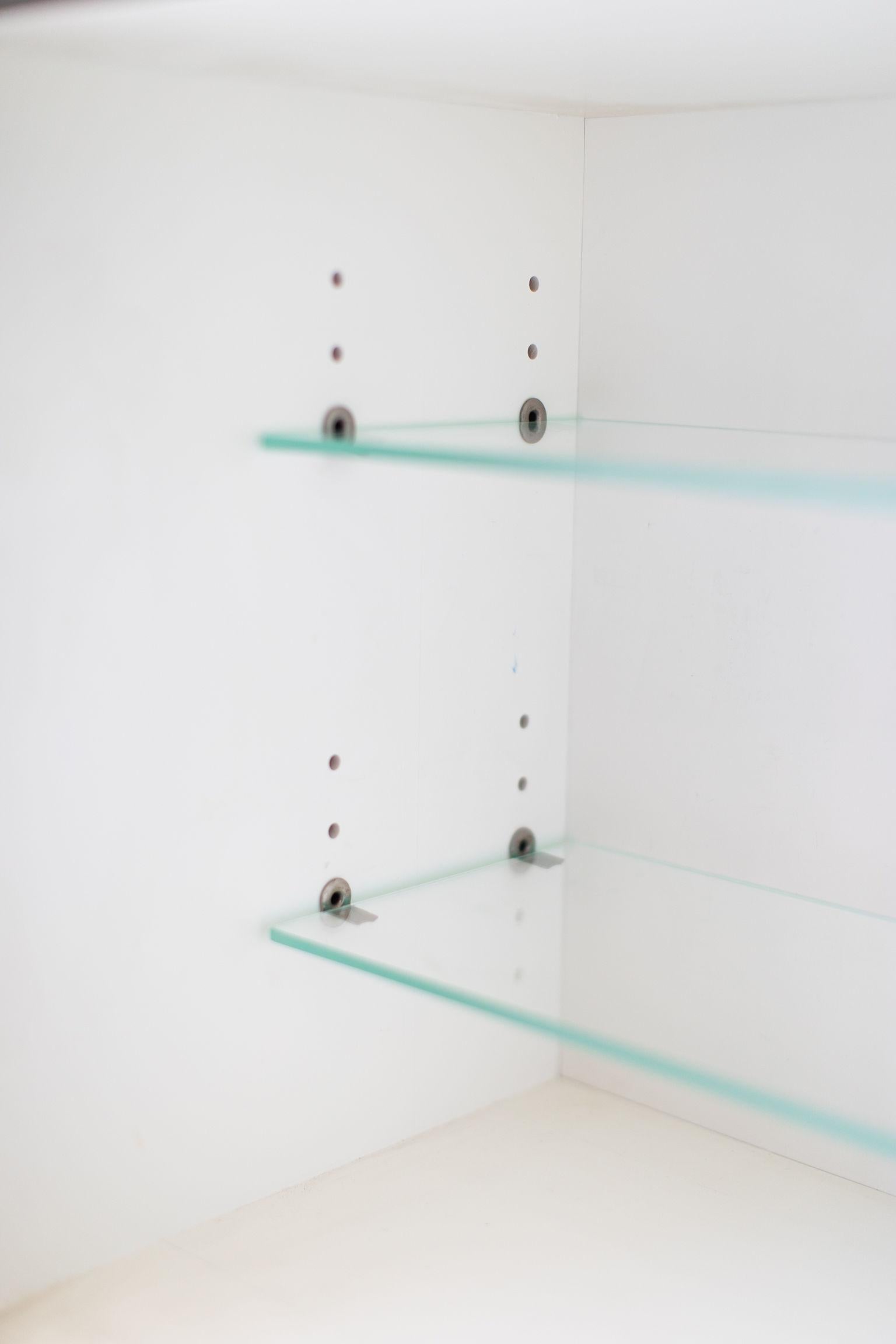 walnut floating cabinet