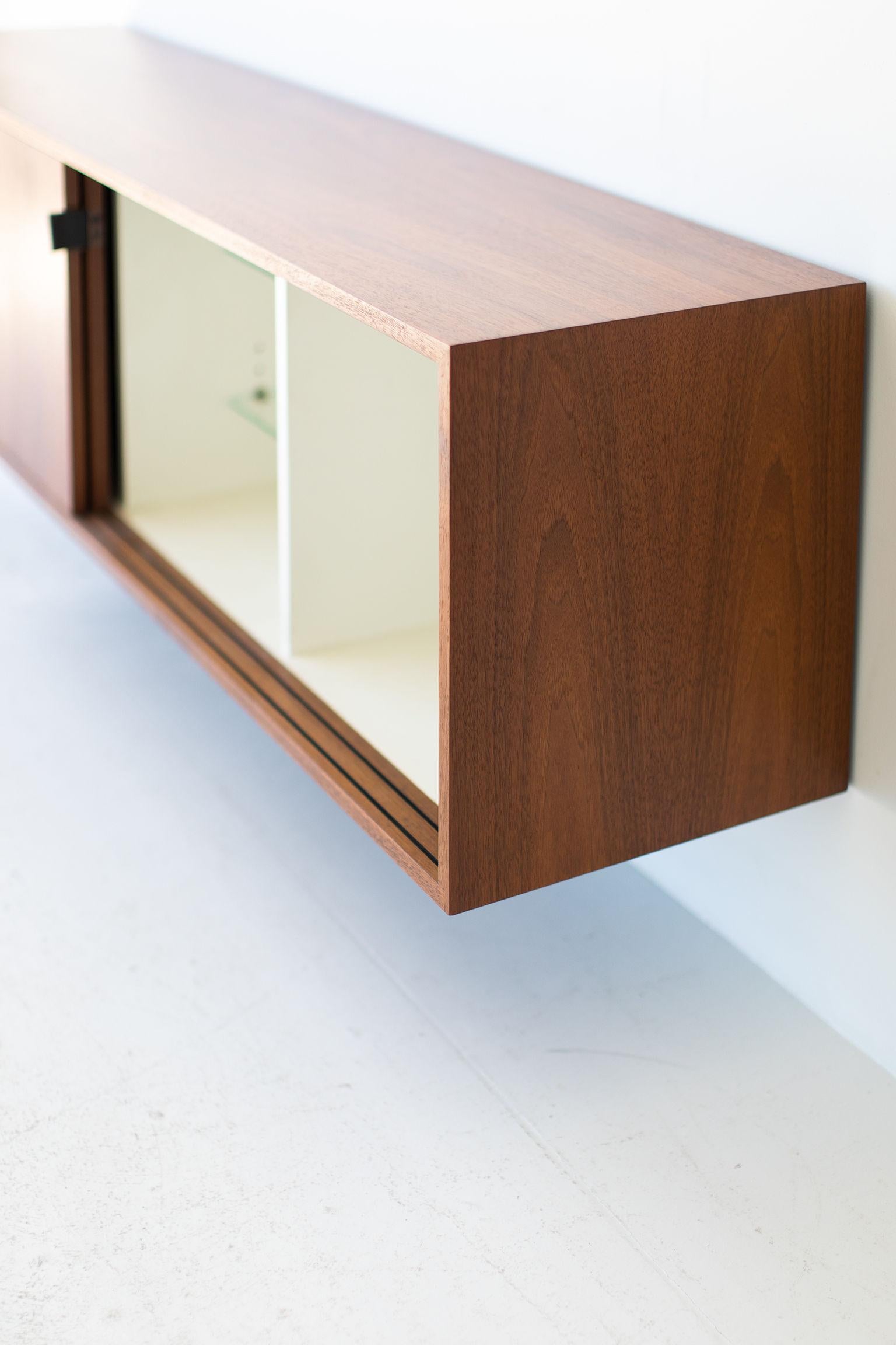 North American Florence Knoll Walnut Floating Credenza for Knoll Inc.