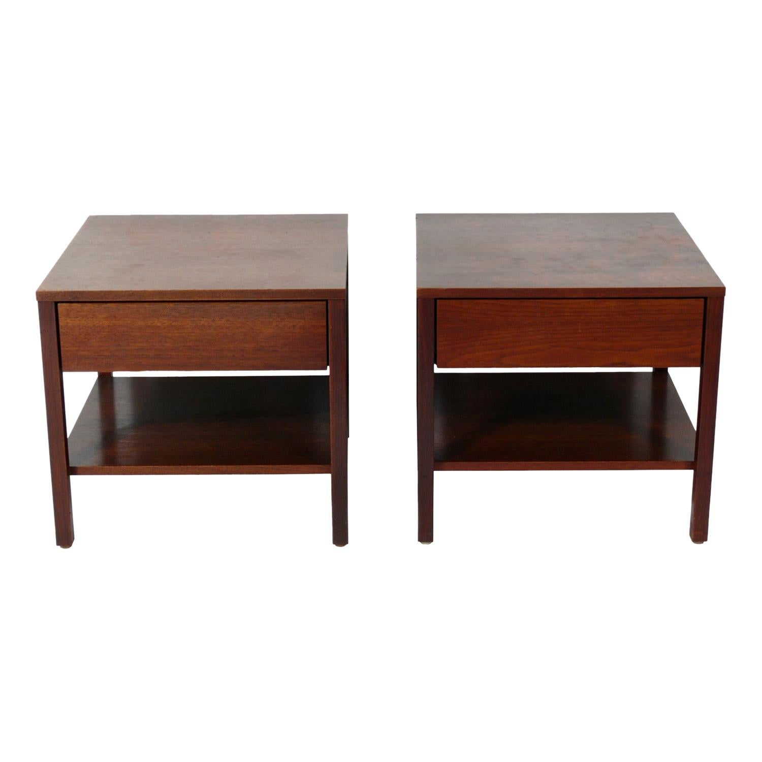 Florence Knoll Walnut Night Stands