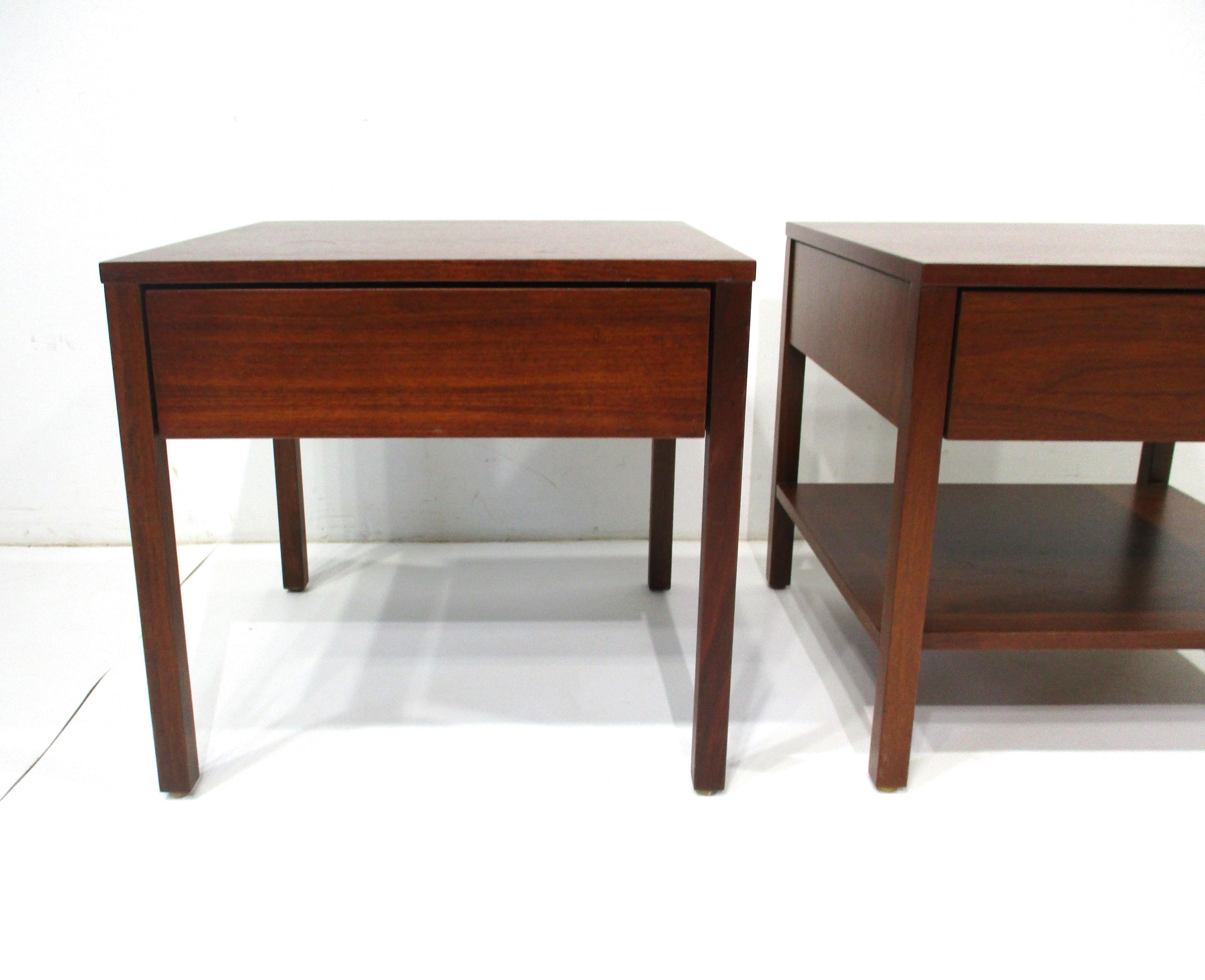 American Florence Knoll Walnut Nightstands for Knoll  For Sale