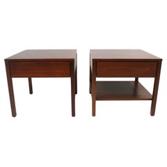 Retro Florence Knoll Walnut Nightstands for Knoll 