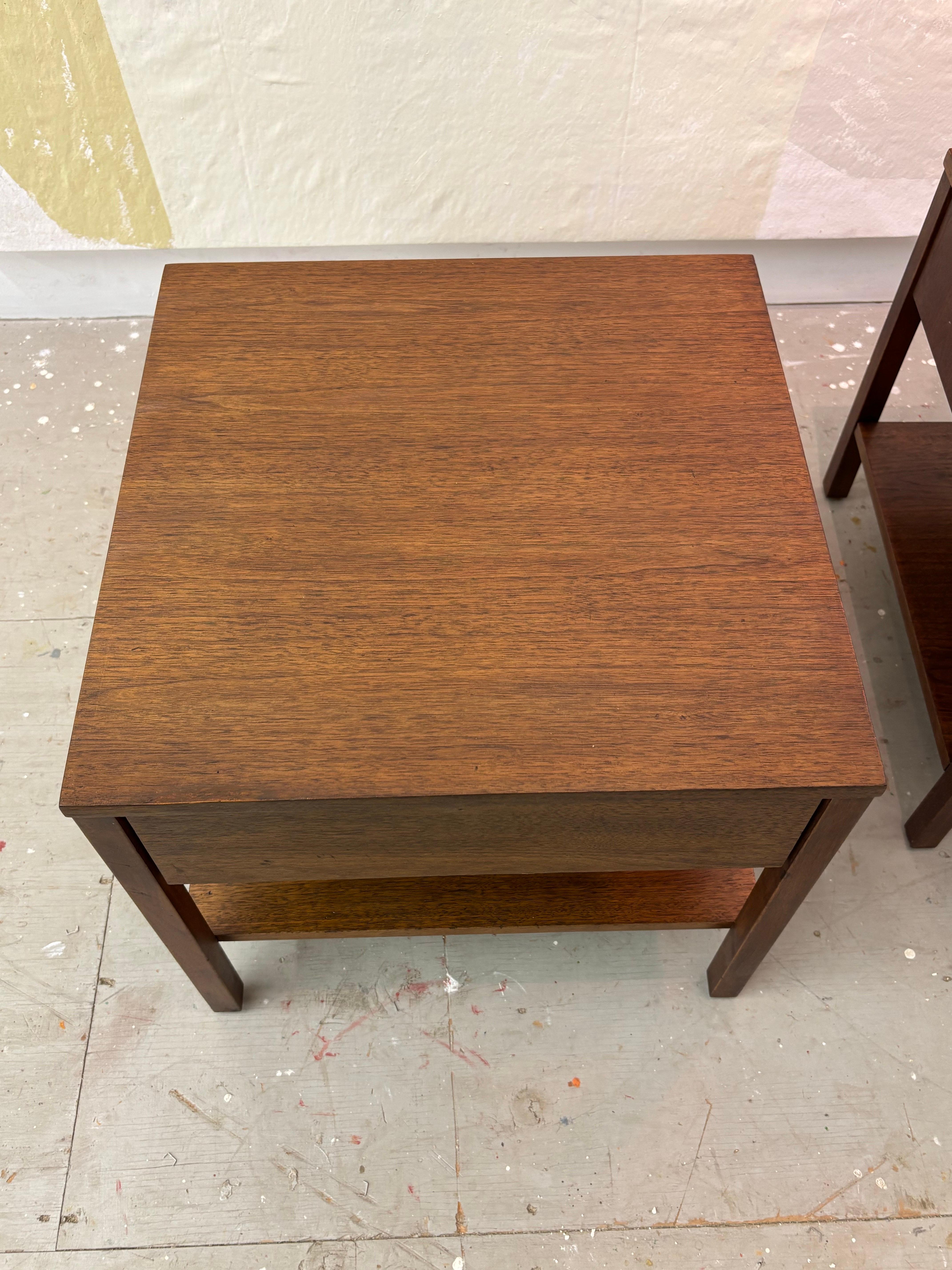 Mid-Century Modern Florence Knoll Walnut Nightstands for Knoll/ PAIR