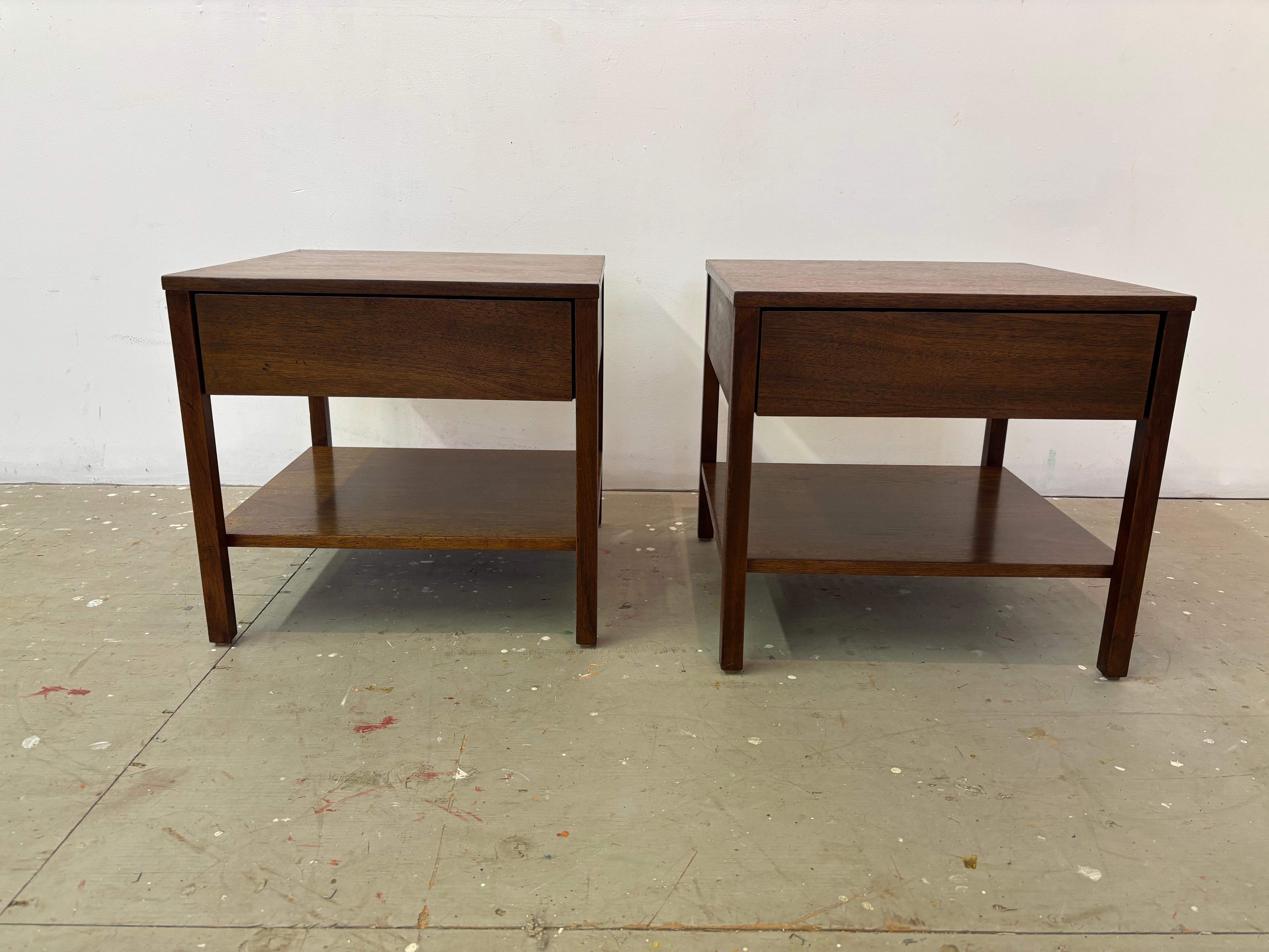 Florence Knoll Walnut Nightstands for Knoll/ PAIR 4