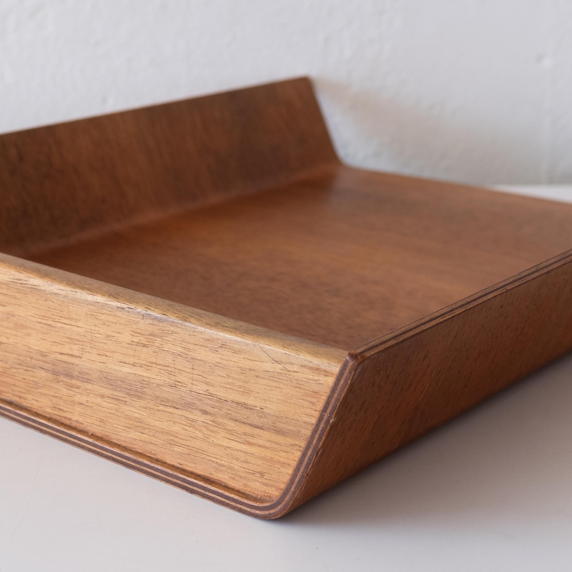 Florence Knoll Walnut Plywood Letter Tray 2