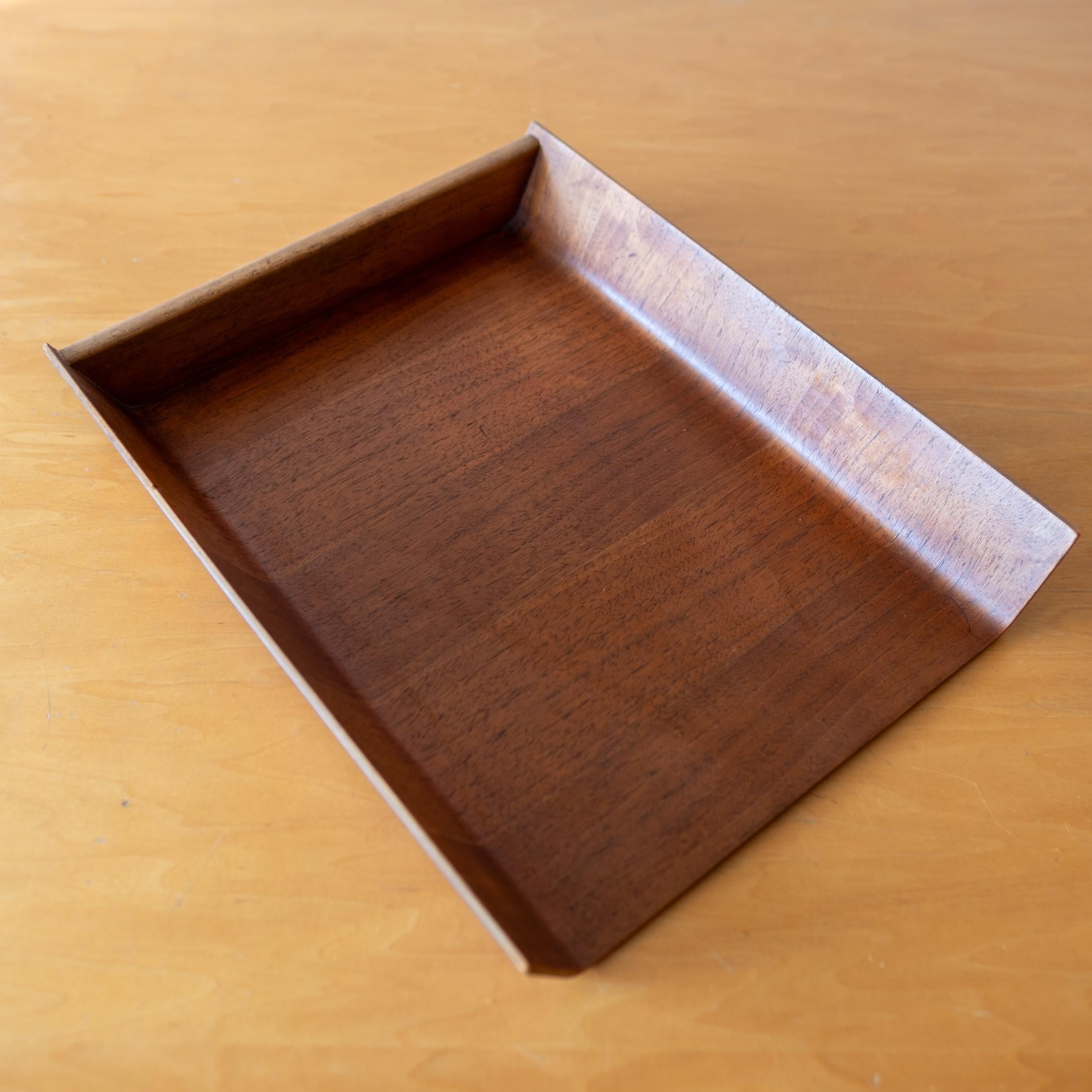 Florence Knoll Walnut Plywood Letter Tray 3