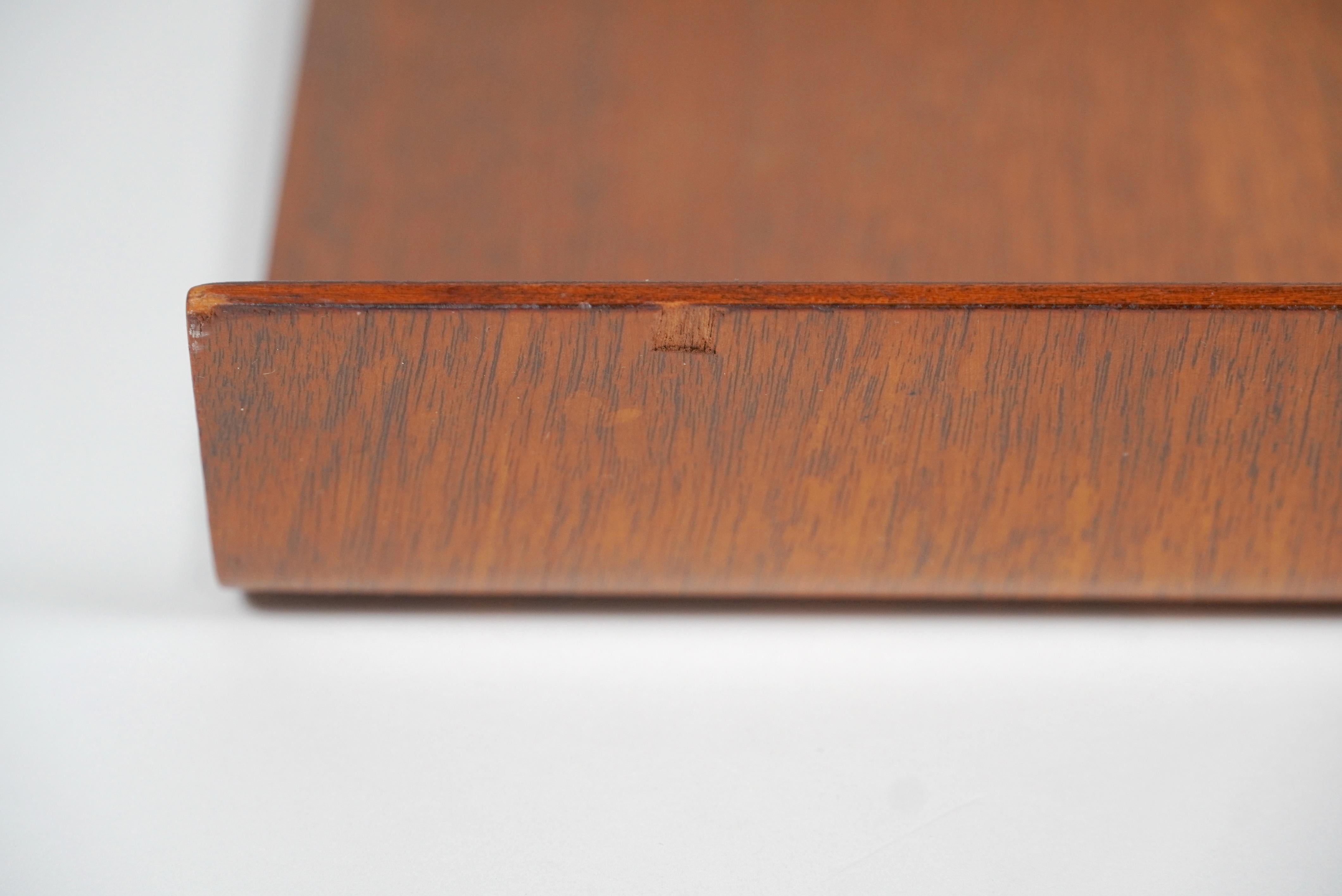 Florence Knoll Walnut Plywood Letter Tray, Office Desk Accessory In Fair Condition In Oakland, CA