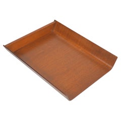 Florence Knoll Walnut Plywood Letter Tray, Office Desk Accessory IBM