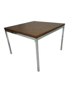 Florence Knoll Walnut  Side Table with Chrome Legs circa 1950's