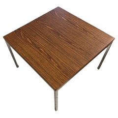 Florence Knoll Walnut  Side Table with Chrome Legs circa 1950's