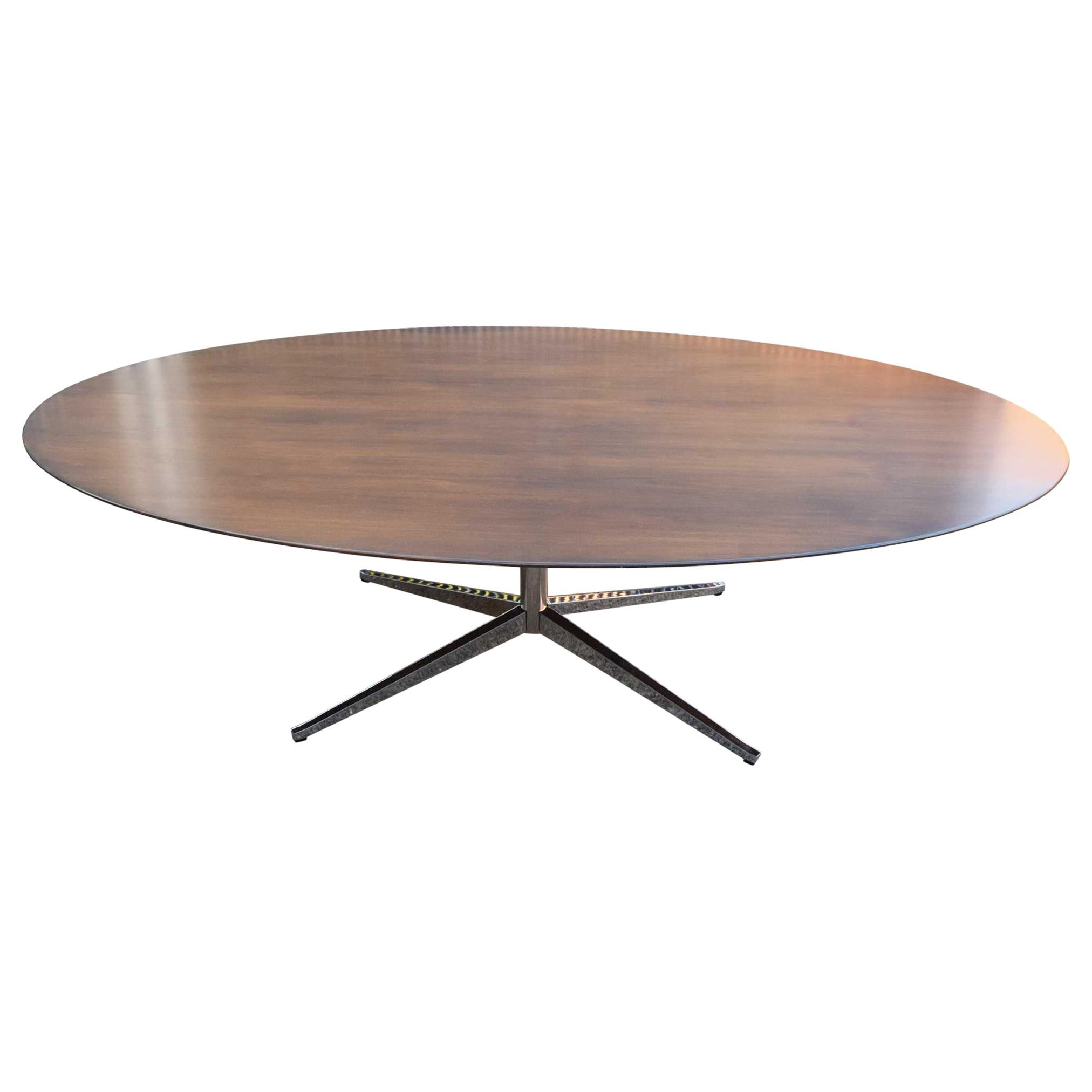 Walnut Eight Foot Oval Dining Table by Florence Knoll at 1stDibs