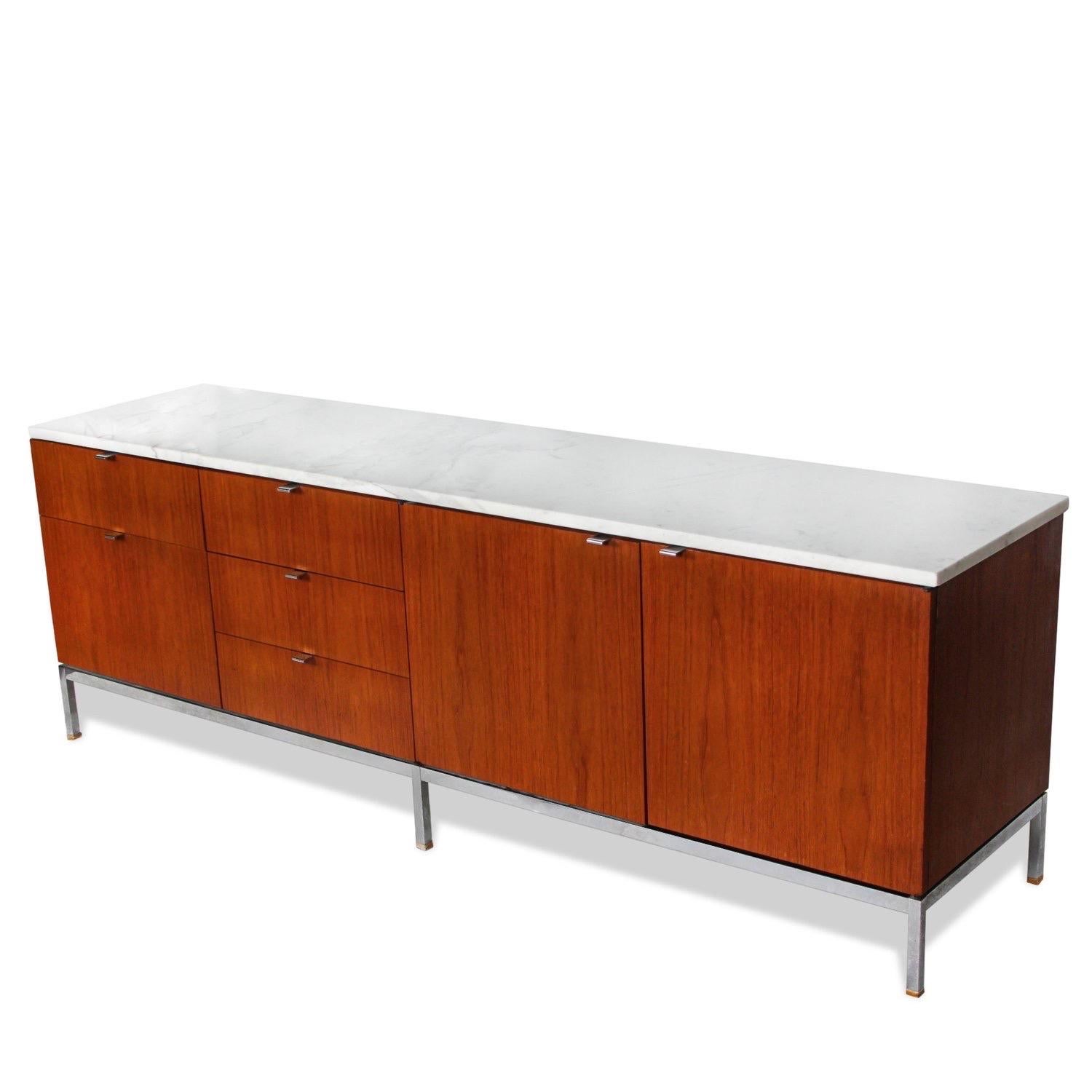American Florence Knoll Wood & Marble Credenza