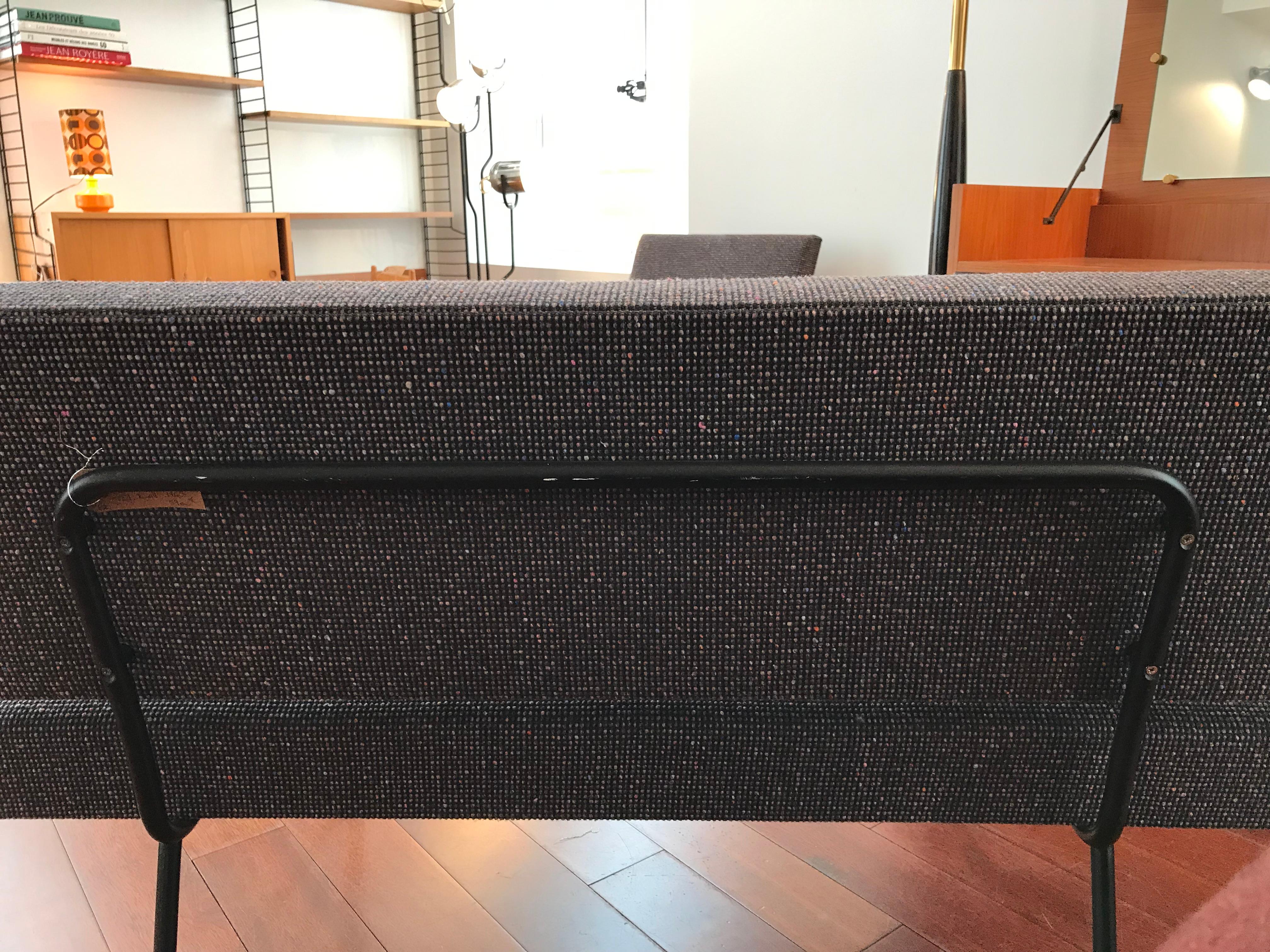 Set composed of a bench and two lounge chairs by Florence Knoll for Knoll
circa 1950
(completely refurbished)
Dimensions seat 76; 123; 56
Seat height 43
Dimensions armchair 76; 60; 56
Seat height 43.