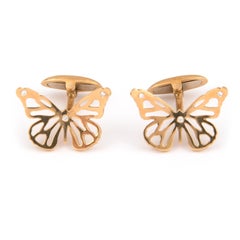 Florence Larochas Gold and Diamond Butterfly Cufflinks