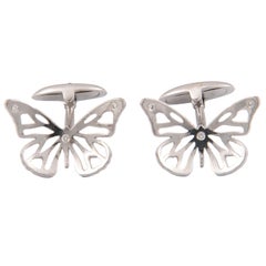 Florence Larochas White Gold and Diamond Butterfly Cufflinks