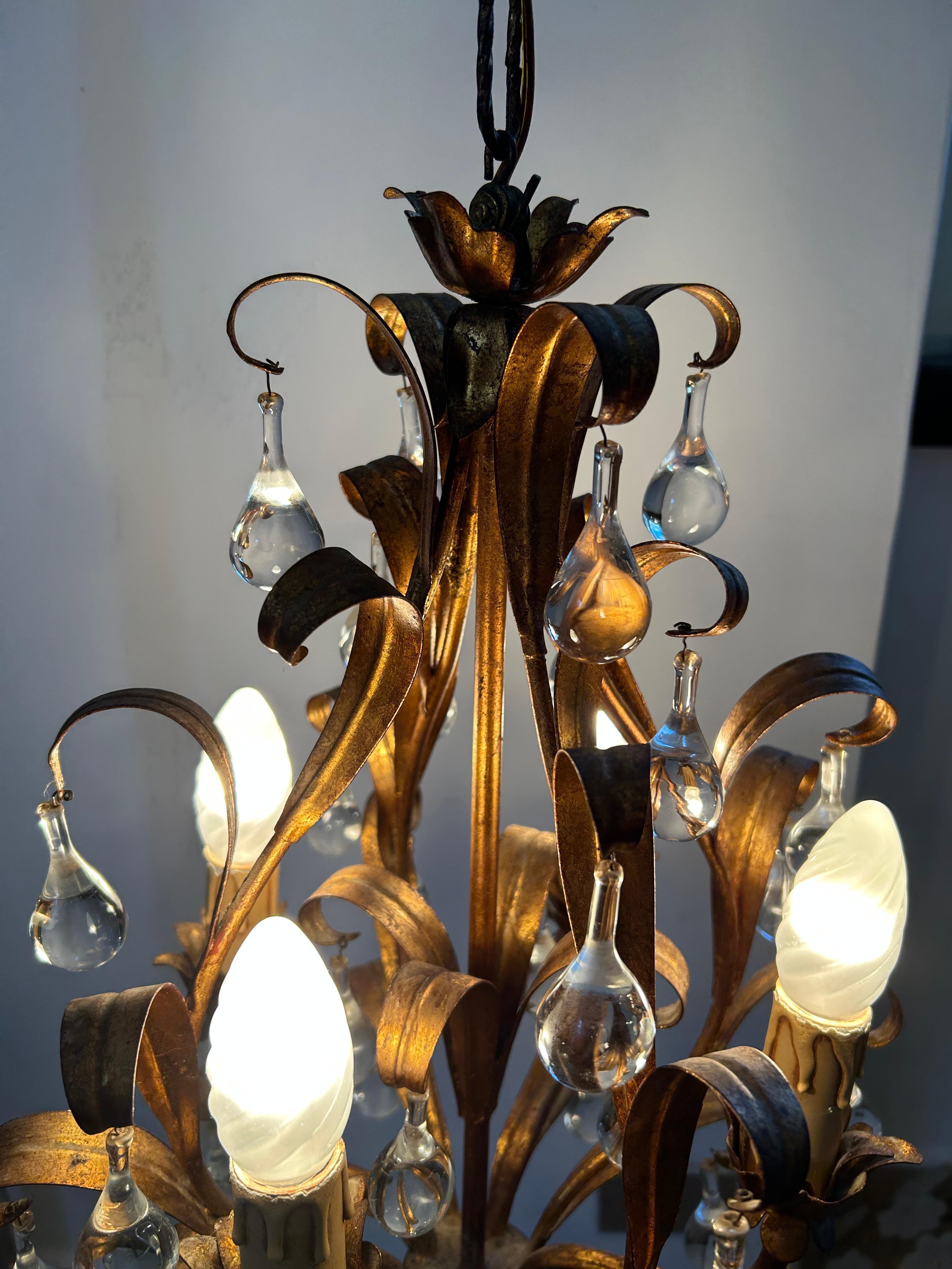 Florence Lily, Murano Glass Drops Chandelier en vente 5