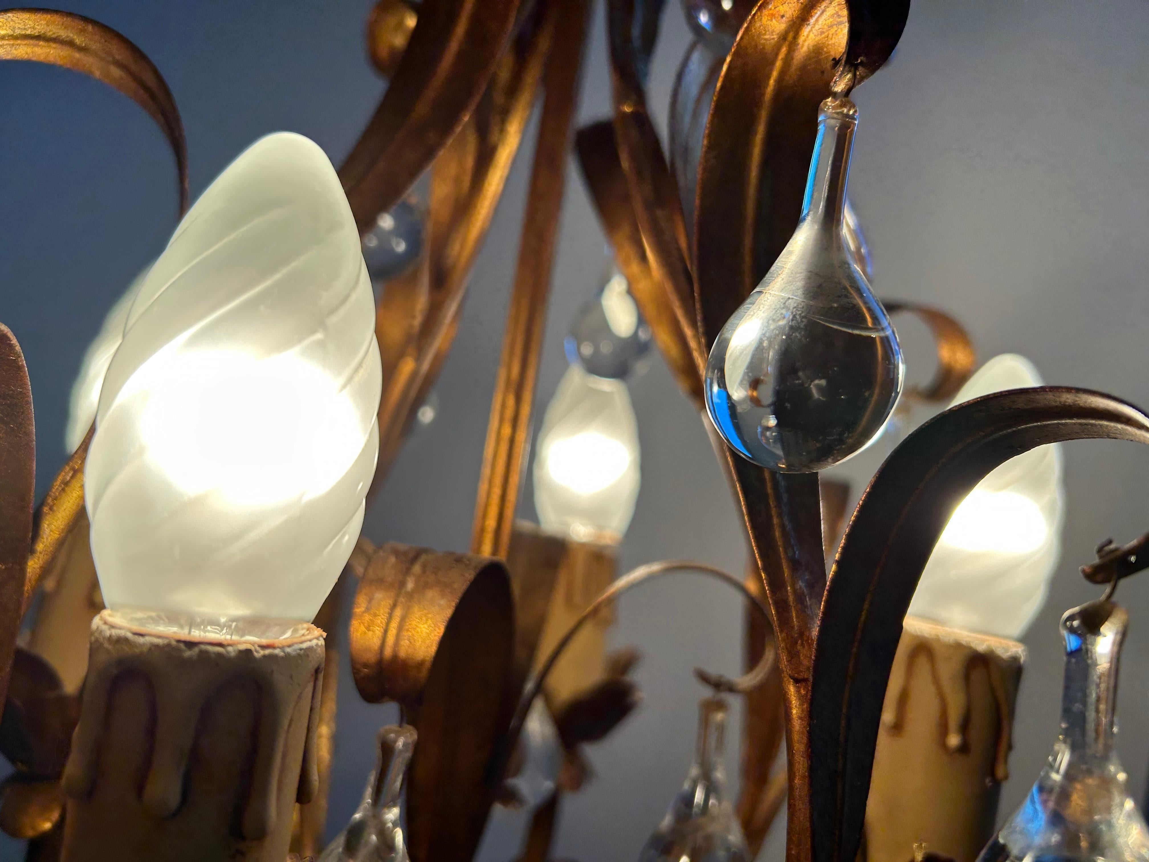 Florence Lily, Murano Glass Drops Chandelier en vente 7