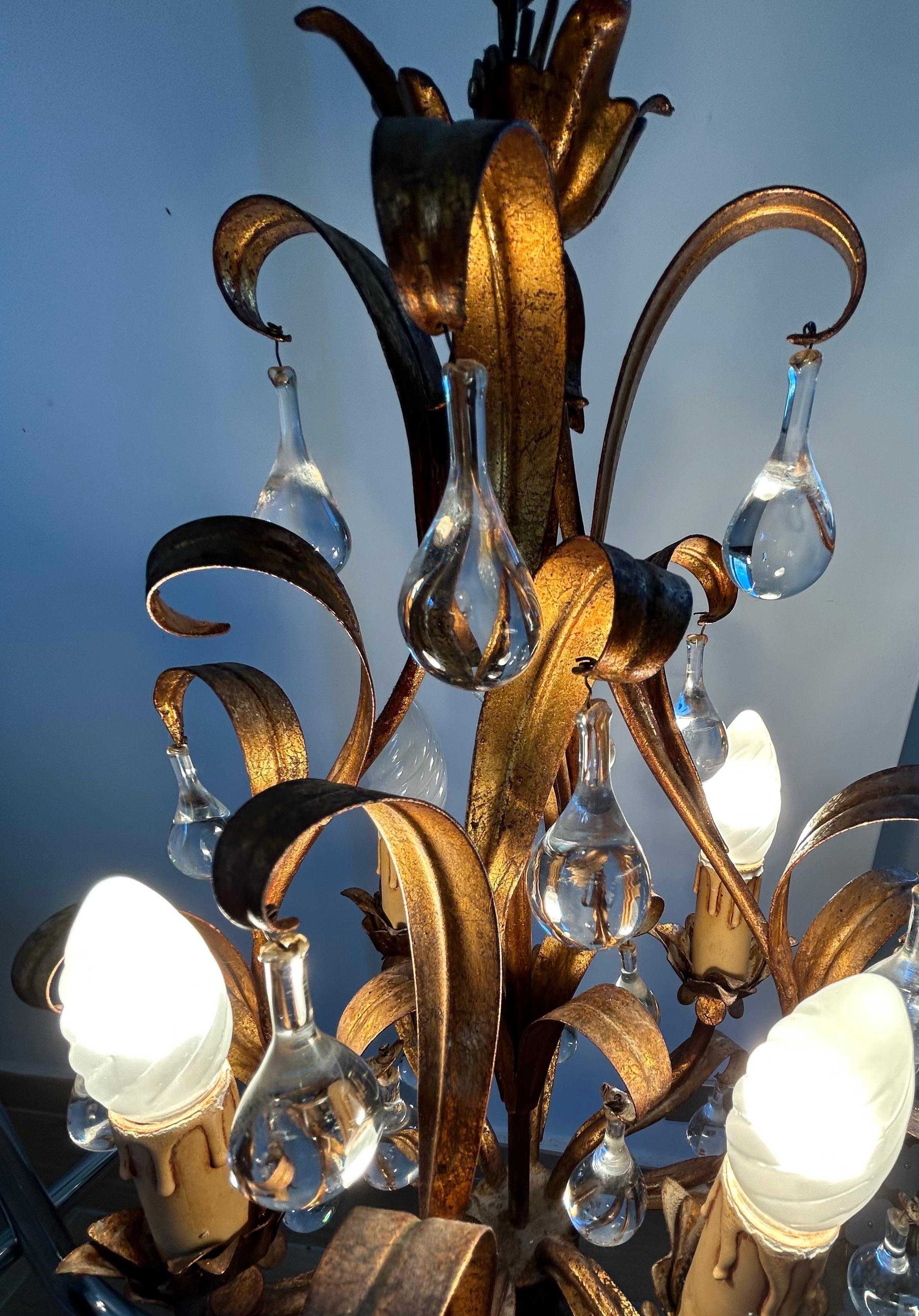 Florence Lily, Murano Glass Drops Chandelier Bon état - En vente à Budapest, HU