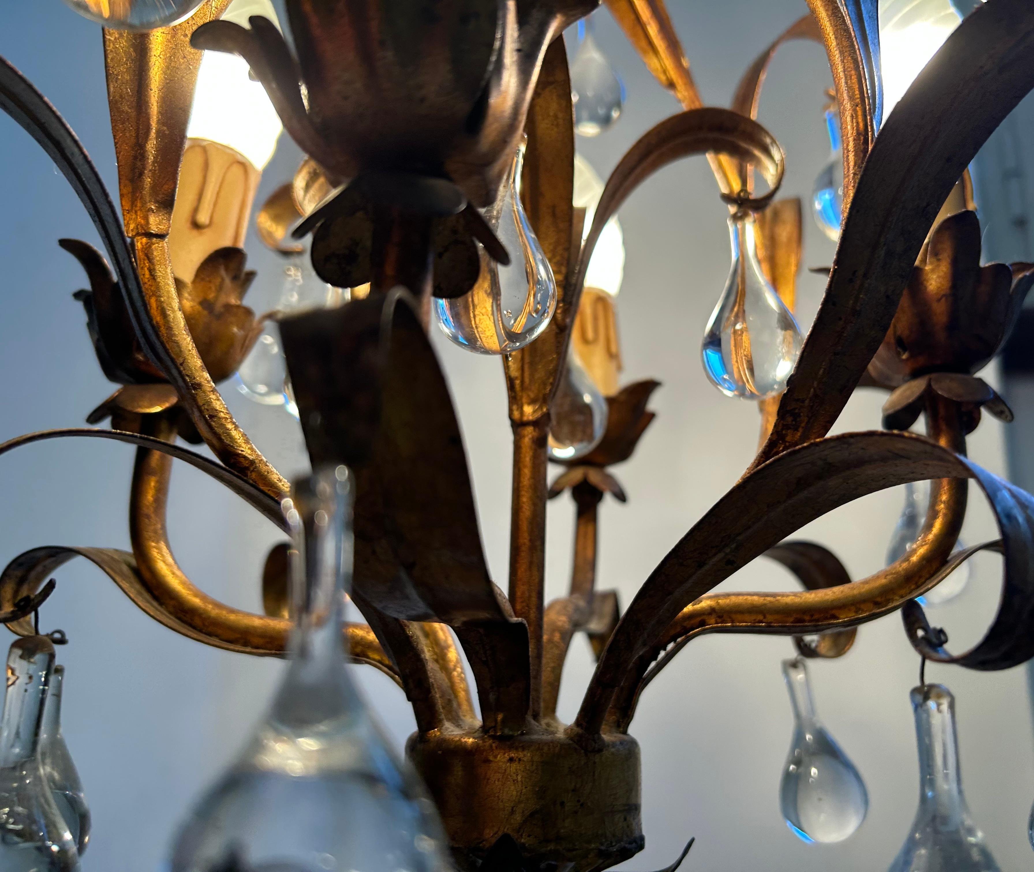 Florence Lily, Murano Glass Drops Chandelier en vente 1
