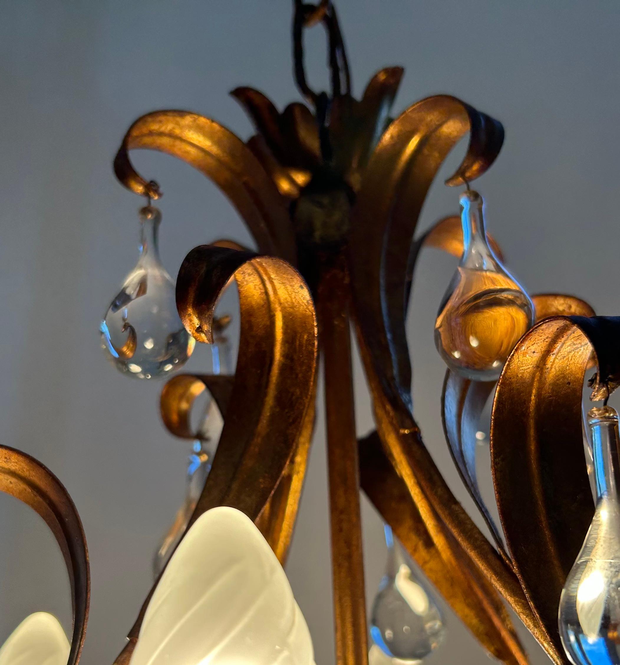 Florence Lily, Murano Glass Drops Chandelier en vente 2