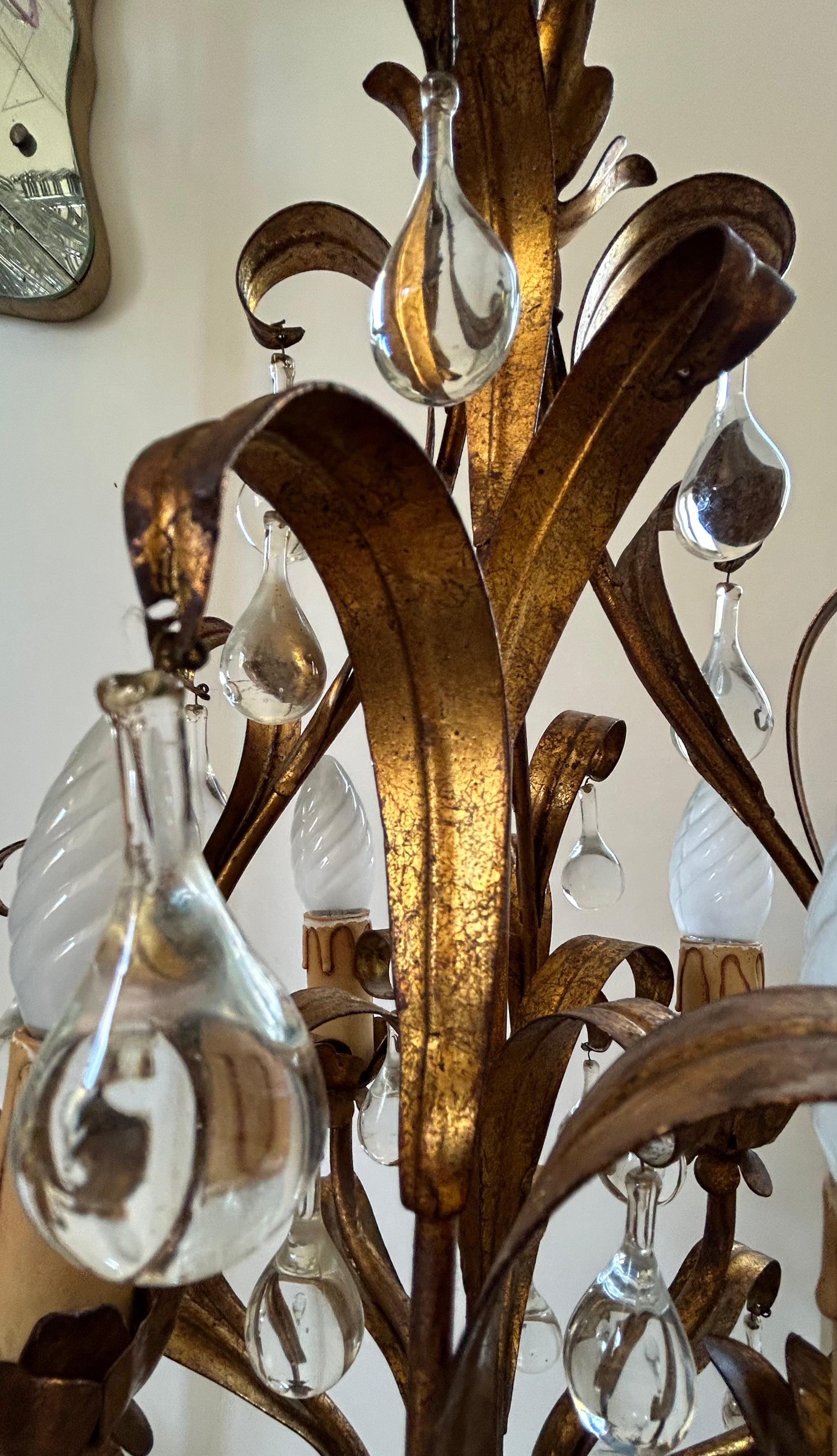 Florence Lily, Murano Glass Drops Chandelier en vente 3