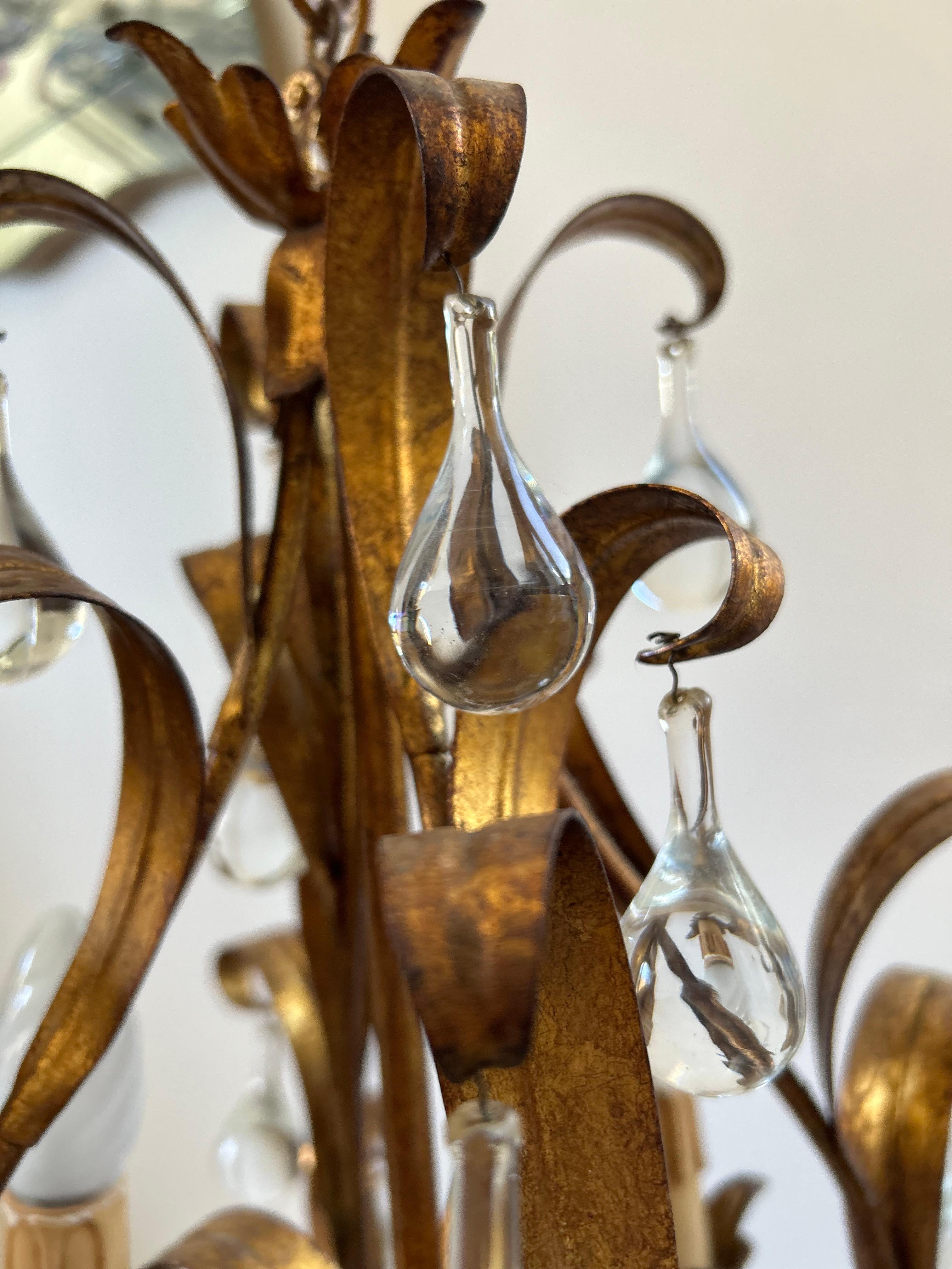 Florence Lily, Murano Glass Drops Chandelier en vente 4