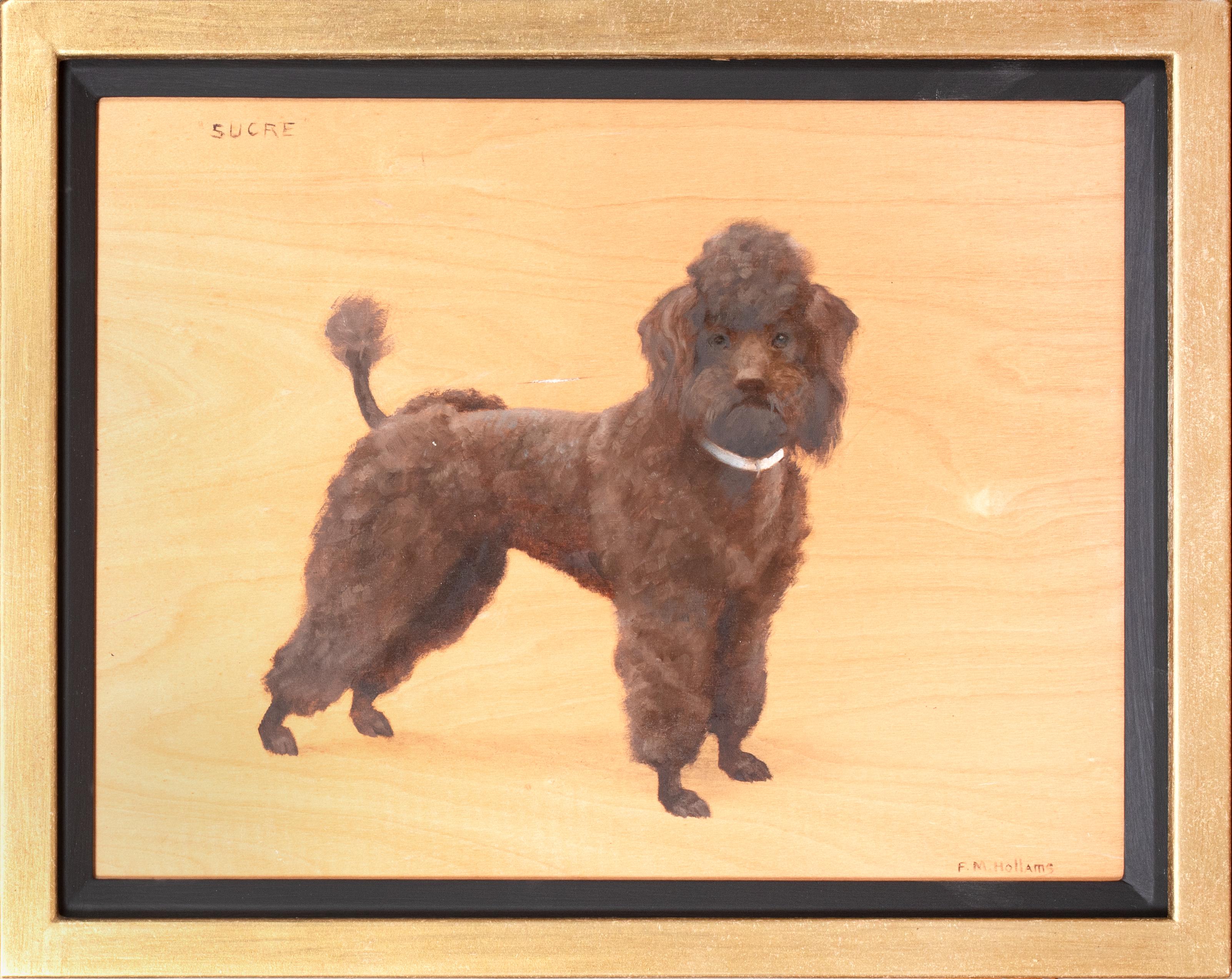Animal Painting Florence Mabel Hollams - Portrait de "Sucre", caniche standard, 19e siècle   HOLLAMS Frances Mabel