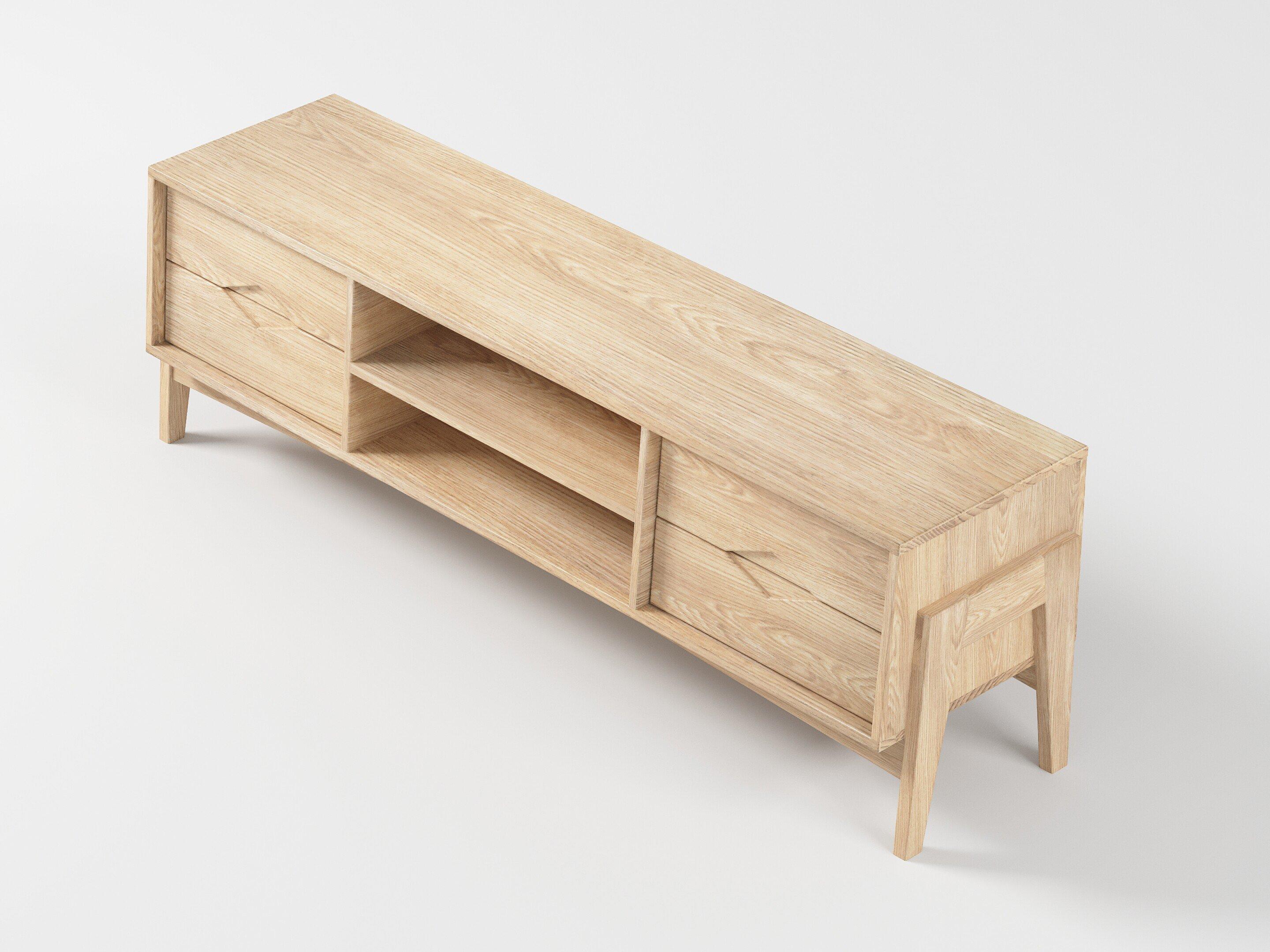 The Florence Media Console perfectly blends style and functionality and is designed to elevate your living space. Crafted from premium solid hardwood, this media console features a natural finish that showcases the beautiful woodgrain, adding a