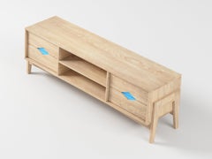 Florence Media Console in Ash Wood (Tiffany) by The Spalty Dog