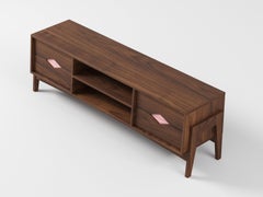 Florence Media Console in Walnut Wood (Lychee) by The Spalty Dog