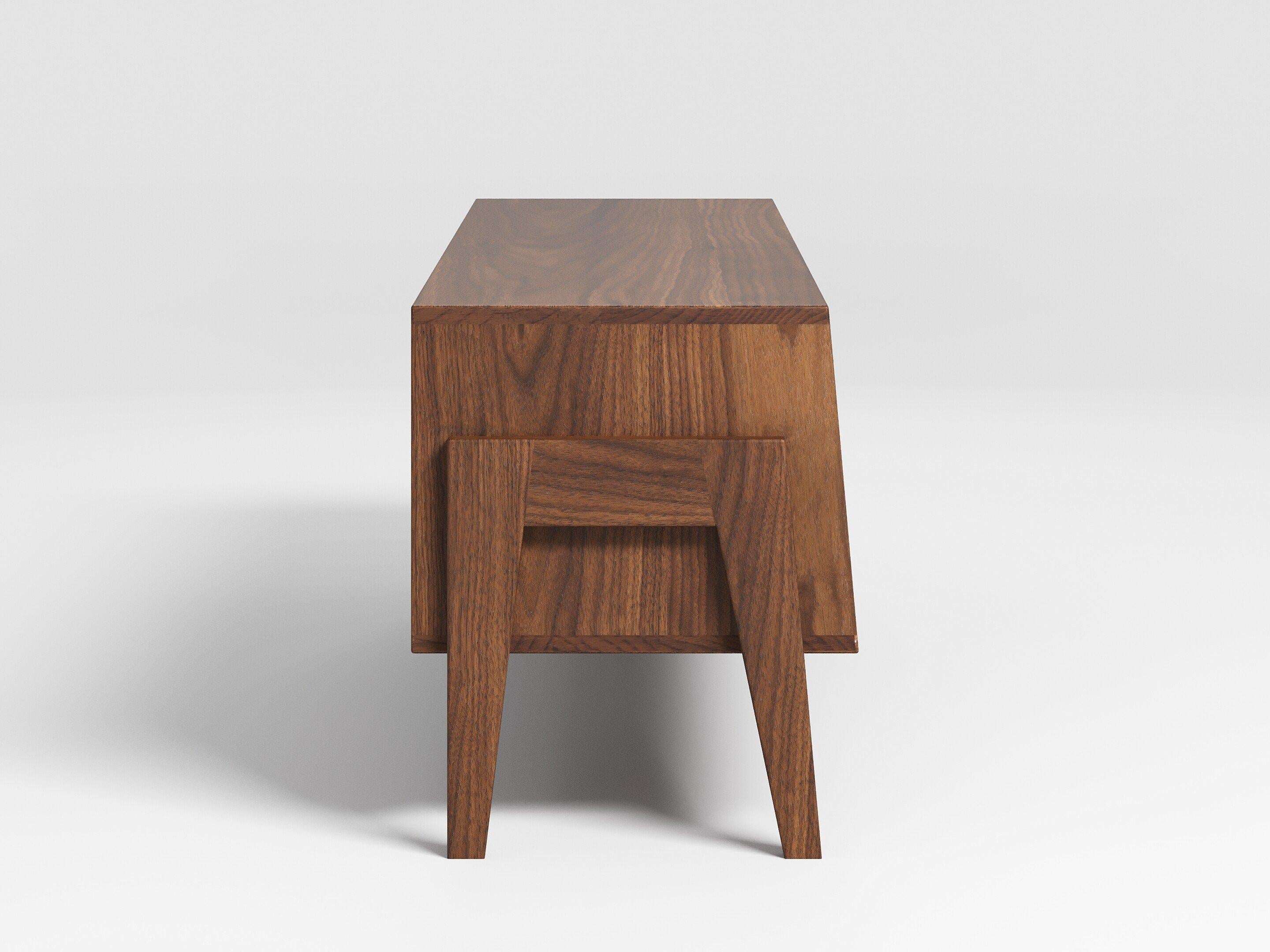 Mid-Century Modern Florence Media Console in Walnut Wood (Lychee) by The Spalty Dog For Sale