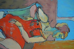 Confusion - Oil Painting Pink Green White Blue Brown Red Yellow Black