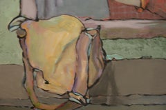 Mujer en el espejo - Pintura al óleo Rosa Verde Blanco Azul Marrón Amarillo Rojo