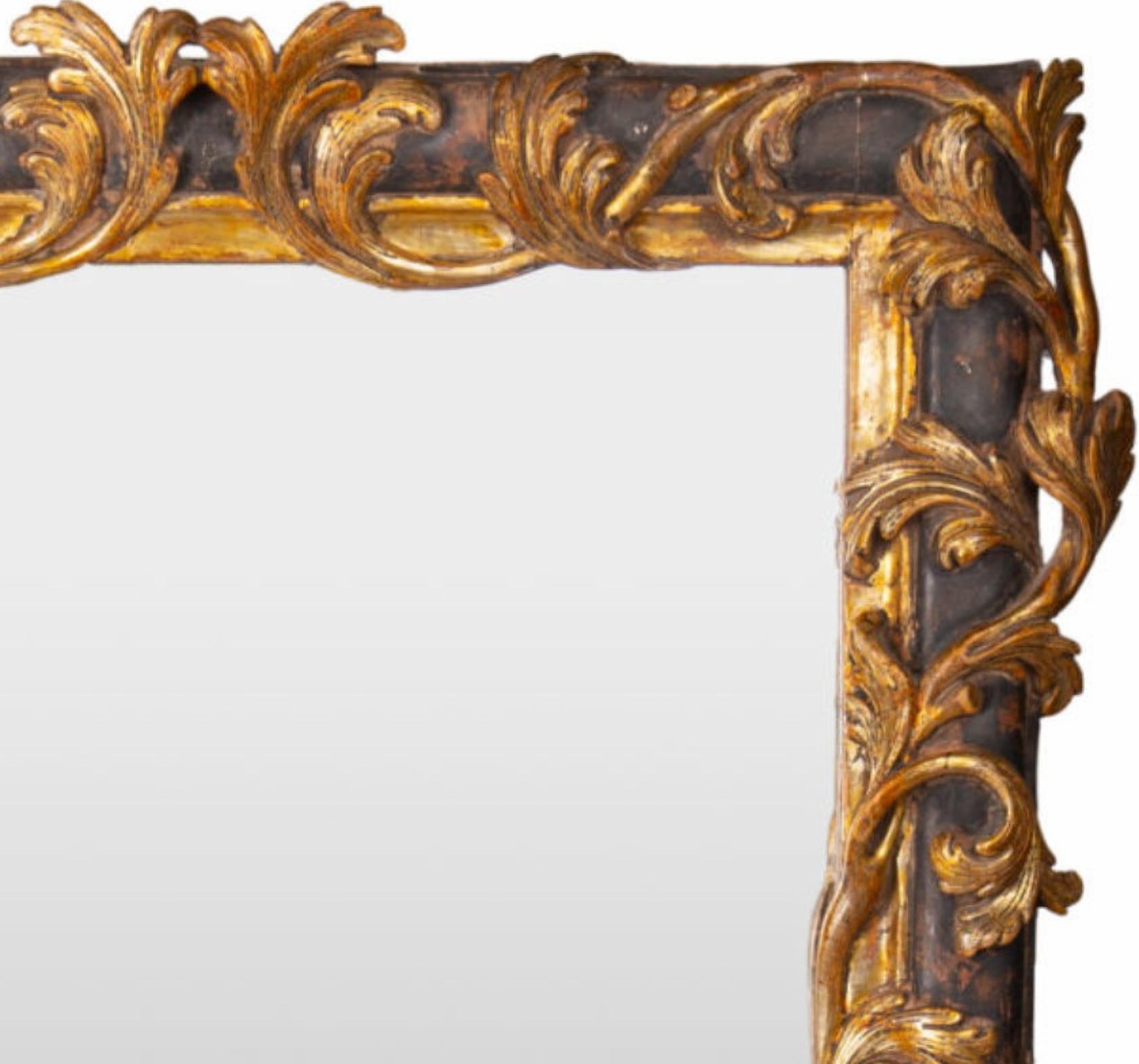 Baroque Florence MIRROR in Gilded and Silvered Wood Late 19th Century