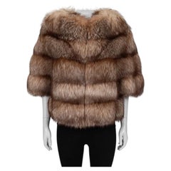 Florence Mode Luxurious Brown Cropped Coat S