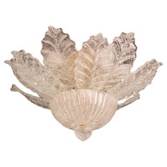 Florenz, Murano Klare trasparente Vintage Glas Deckenleuchte, 1970er