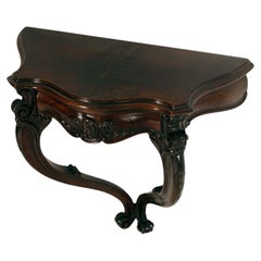 Florence neo-baroque Console Nightstand by Dini and Puccini, Hand-carved Walnut