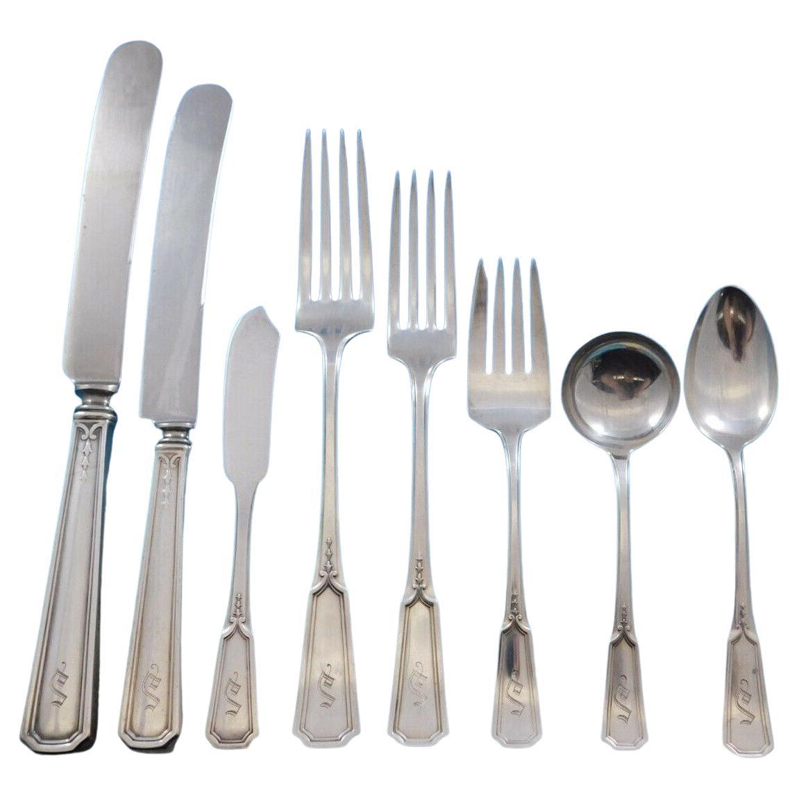 Florence Nightingale by Alvin Sterling Silver Flatware Set 68 Pcs S Monogram For Sale