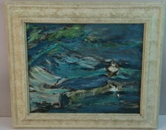 Woman Besides the Still Water, Oil Painting, Framed, Signed, 1960s