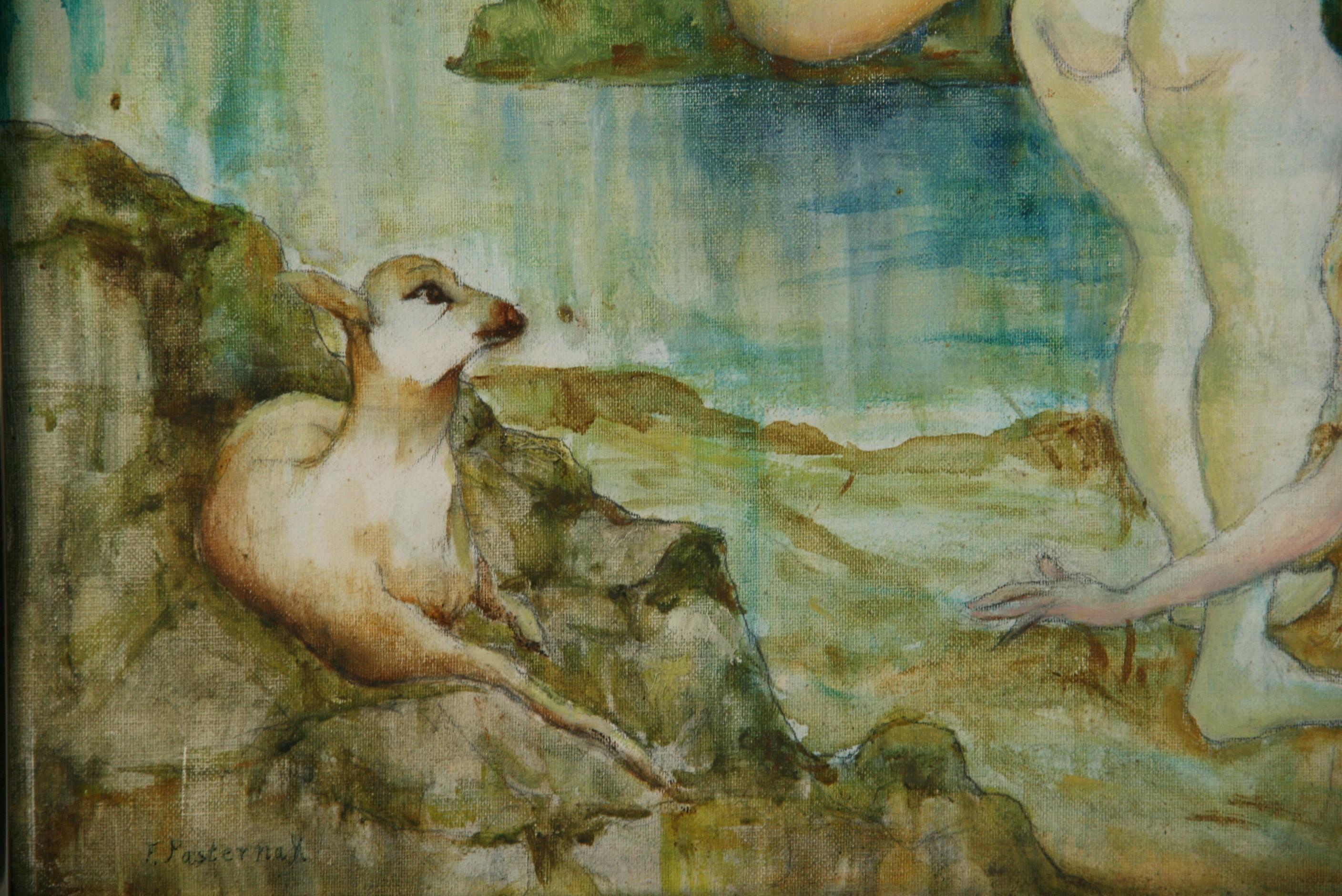 Nu féminin scandinave  Baigneurs à l'étang 1965 en vente 2