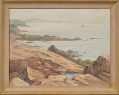 Vintage American Modernist Framed Oil Painting