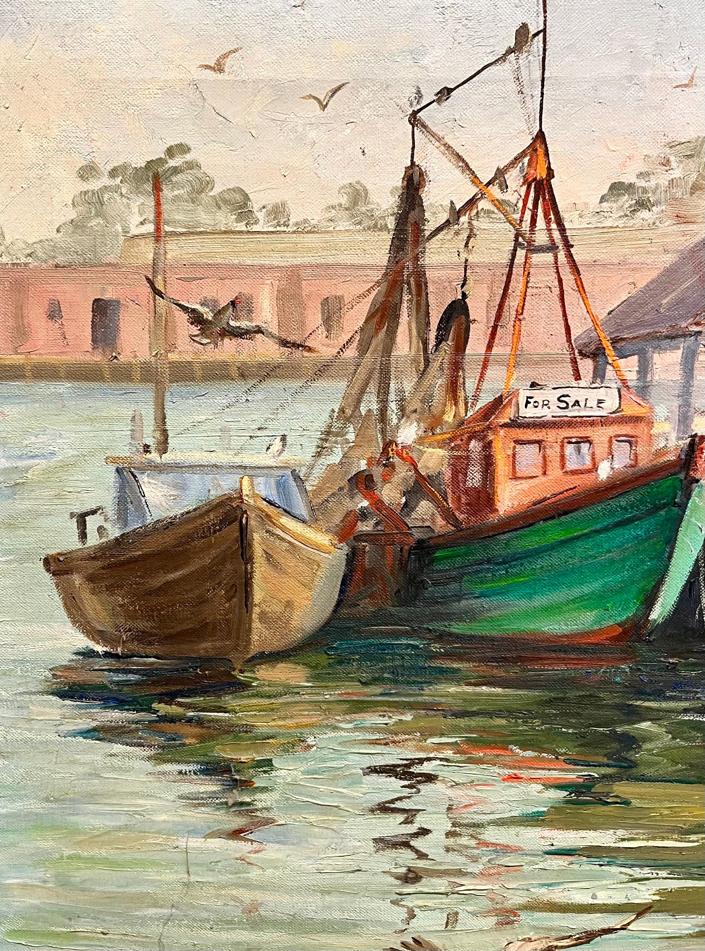 Gloucester Boats - Painting by Florence Prince Ewing