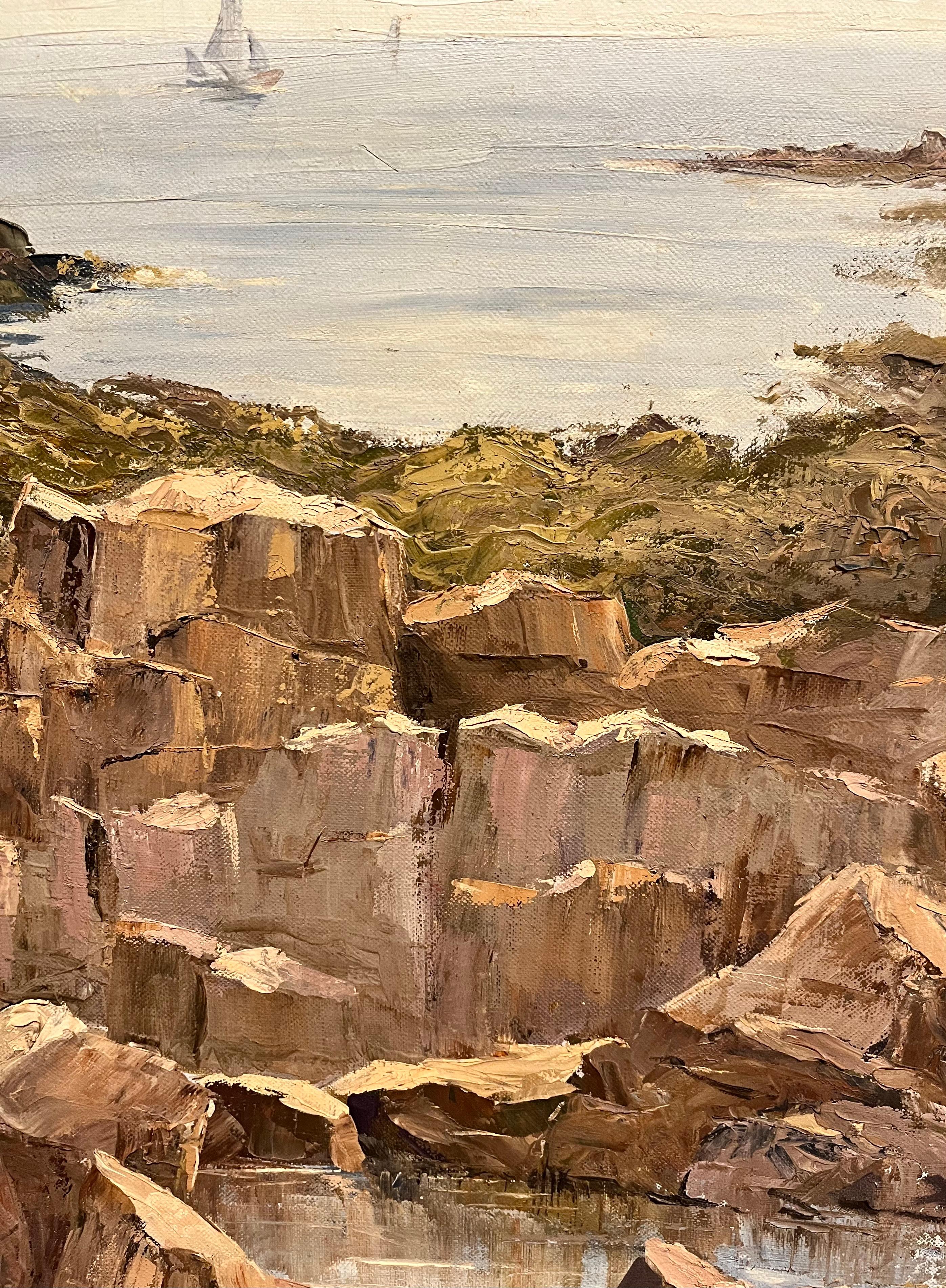 Felsenküste (Braun), Landscape Painting, von Florence Prince Ewing