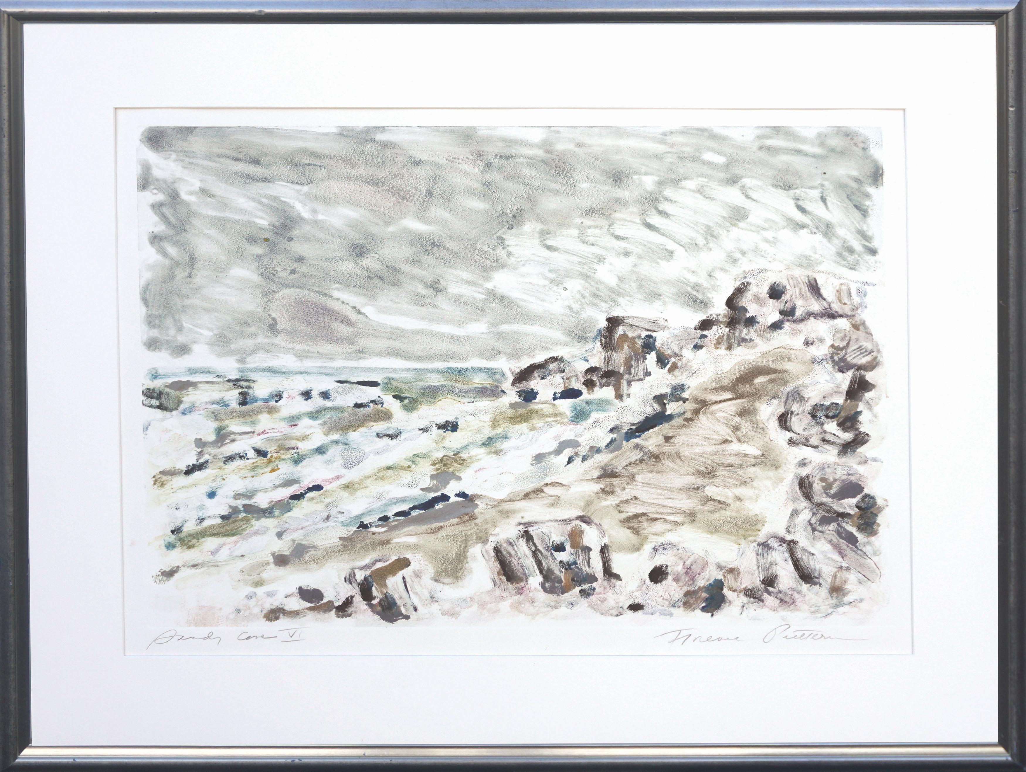 Florence Putterman Landscape Painting - Abstract Landscape, Sandy Cove VI Monotype