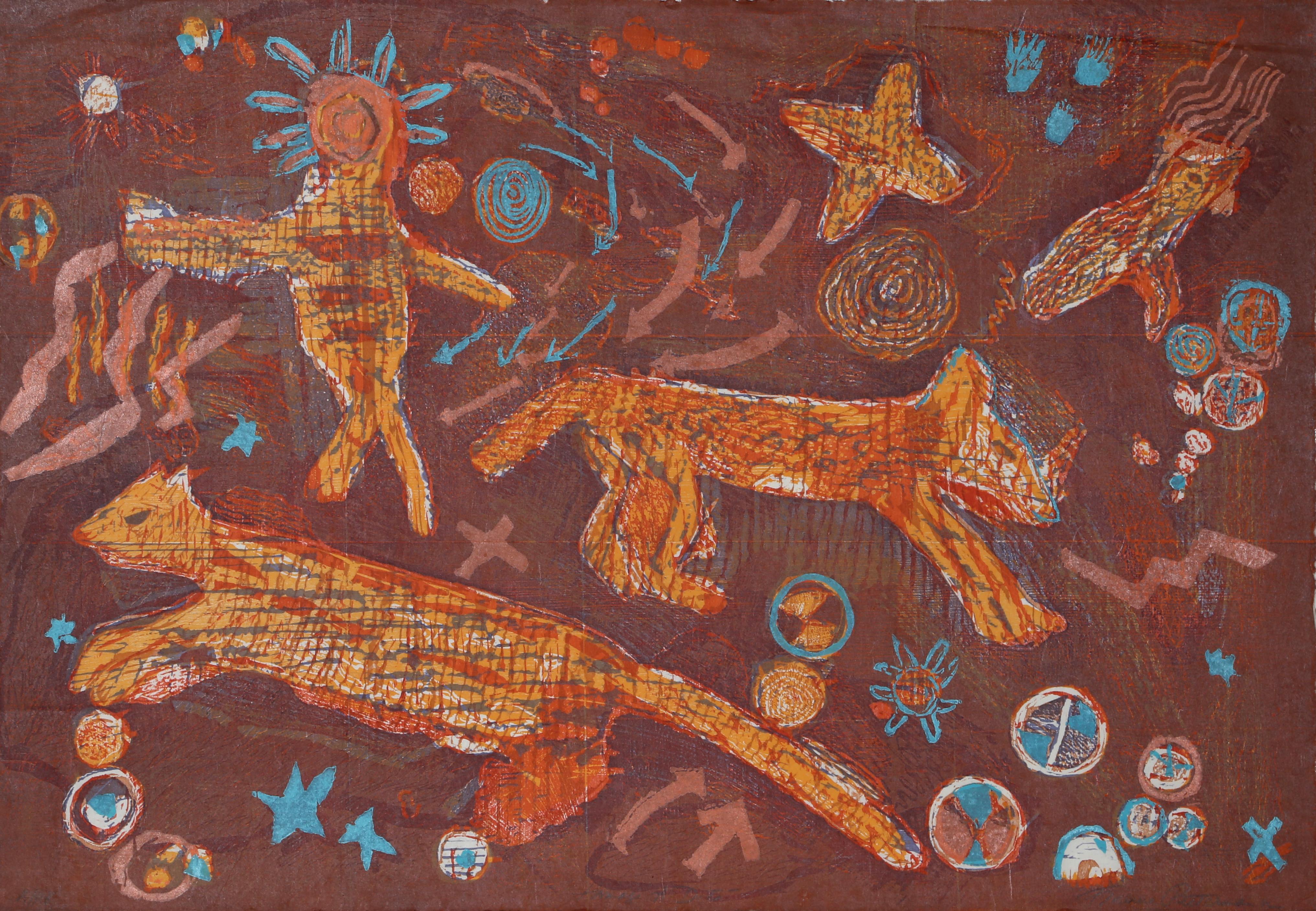 Florence Putterman Animal Print - Homage a Dito, 1982, Woodcut by Florence Grace Putterman