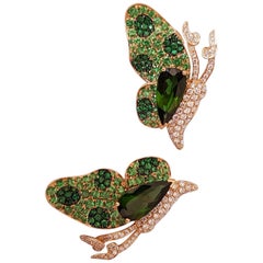 Florence Tourmaline and Tzavorite Butterfly Earrings