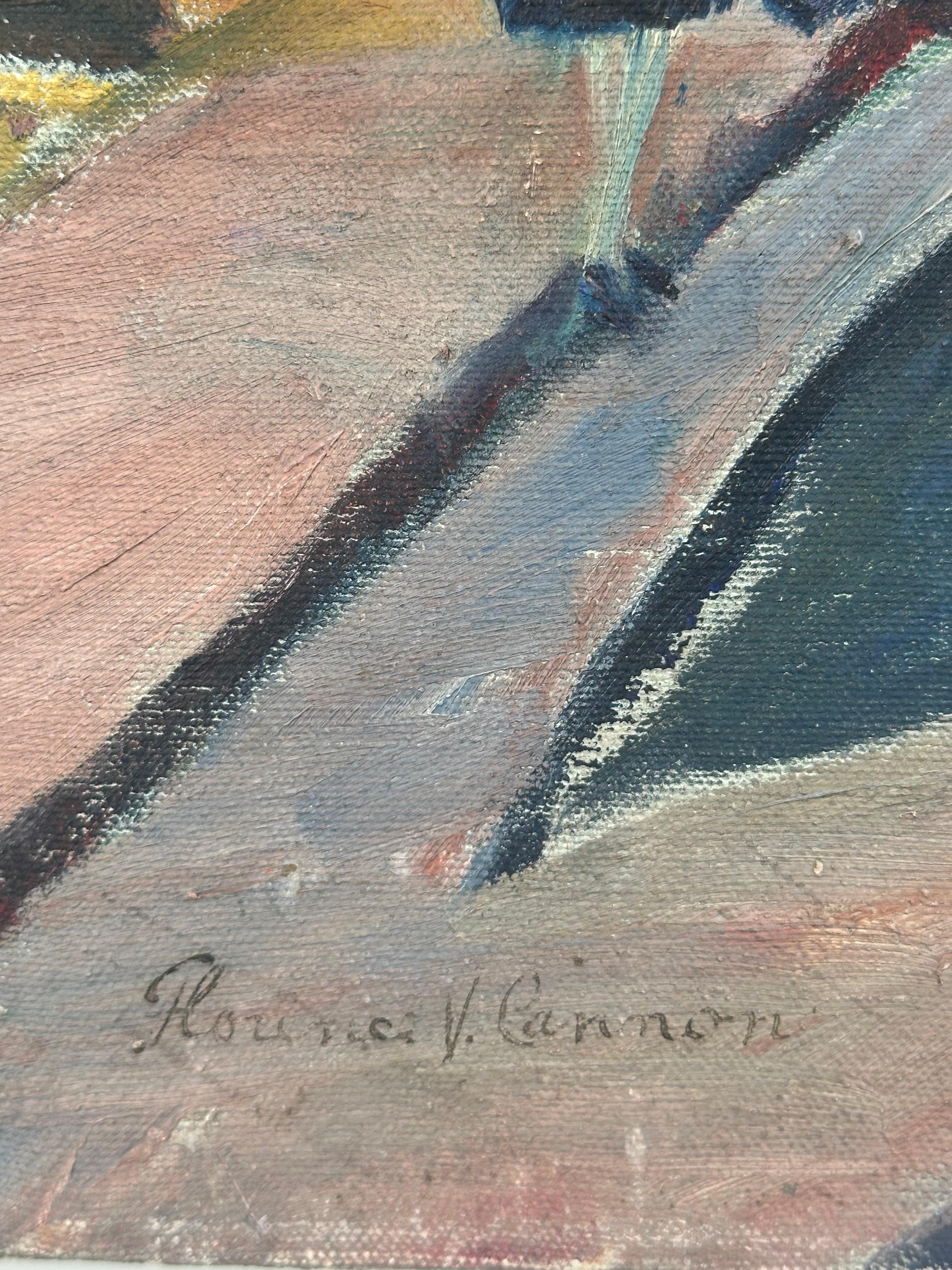 New England Morning (Amerikanisch-Impressionistische Straßenszenen) – Painting von Florence V. Cannon