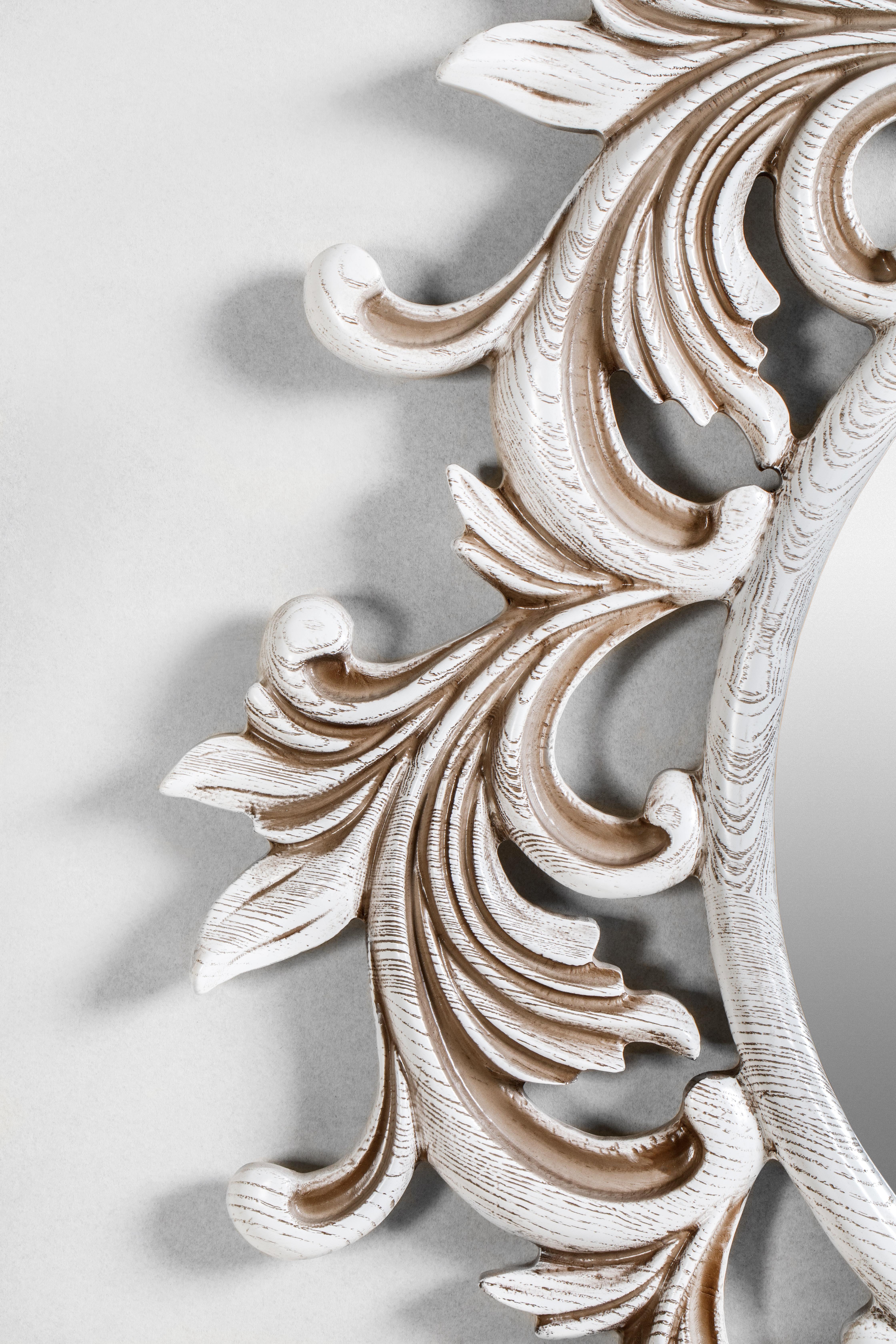 Moldavo Specchio in legno massiccio Florence White Ash in vendita