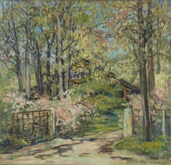 Early 20th Century Impressionist Landscape -- The Lake House